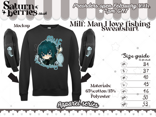 MILF: Man i love Fishing FFXV Noctis Edition |Black sweatshirt|