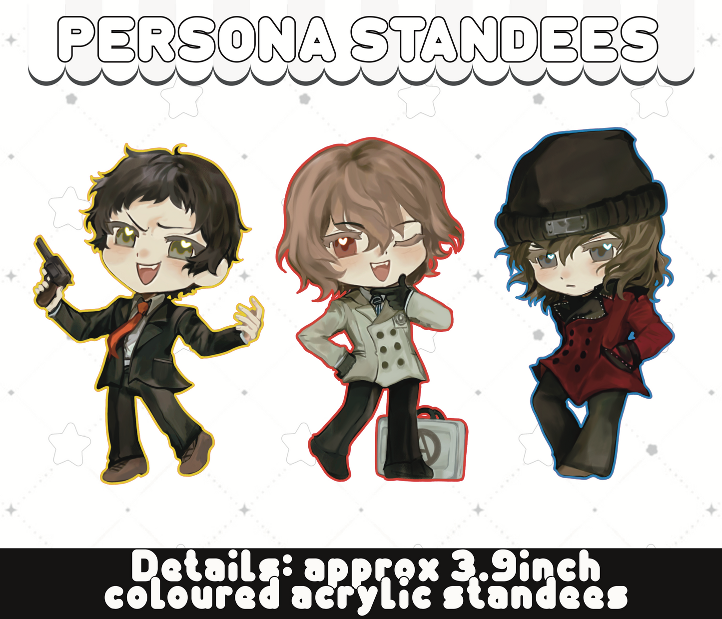 PERSONA STANDEES P3, P4, P5 | Adachi, Akechi, Shinjiro | PREORDER