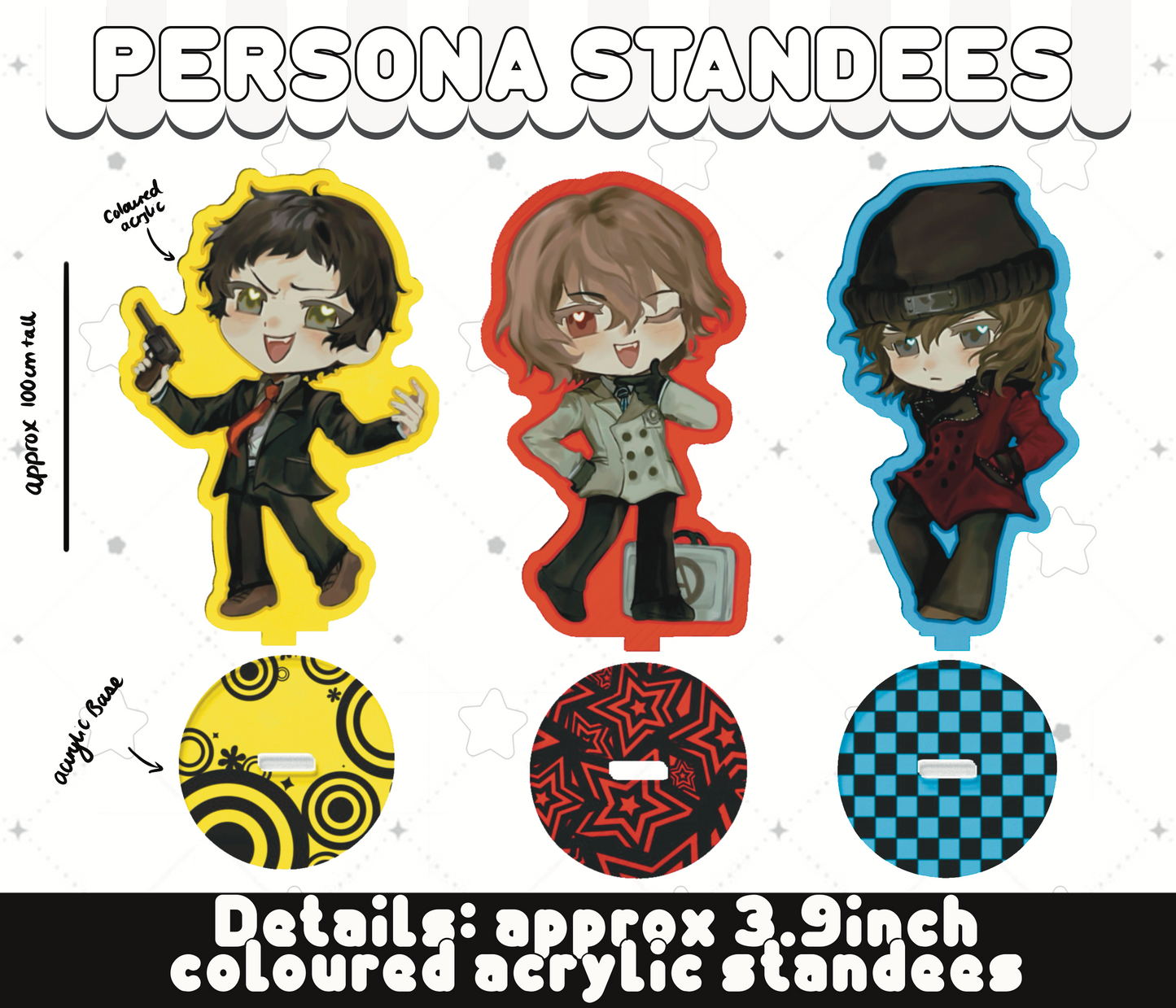 PERSONA STANDEES P3, P4, P5 | Adachi, Akechi, Shinjiro | PREORDER