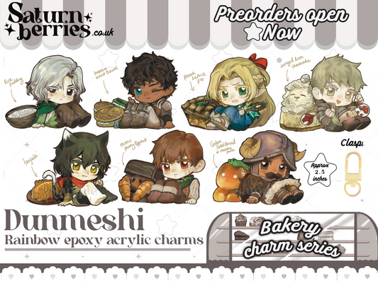 DUNMESHI Delicious in Dungeon Bakery charms | Rainbow epoxy acrylic | 2.5'' | PREORDER