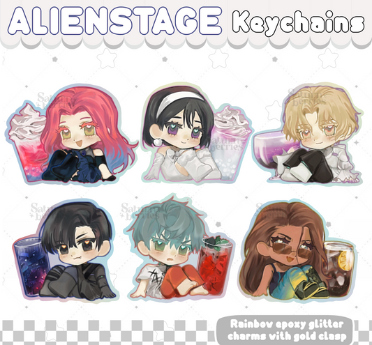 ALIEN STAGE ALNST | Mizi, Sua, Ivan, Till, Hyuna, Luka | Rainbow epoxy acrylic charms