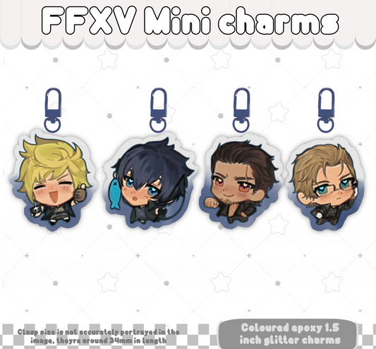 FFXV | Noctis, Prompto, Gladio, Ignis mini keychains | double sided gradient coloured epoxy |