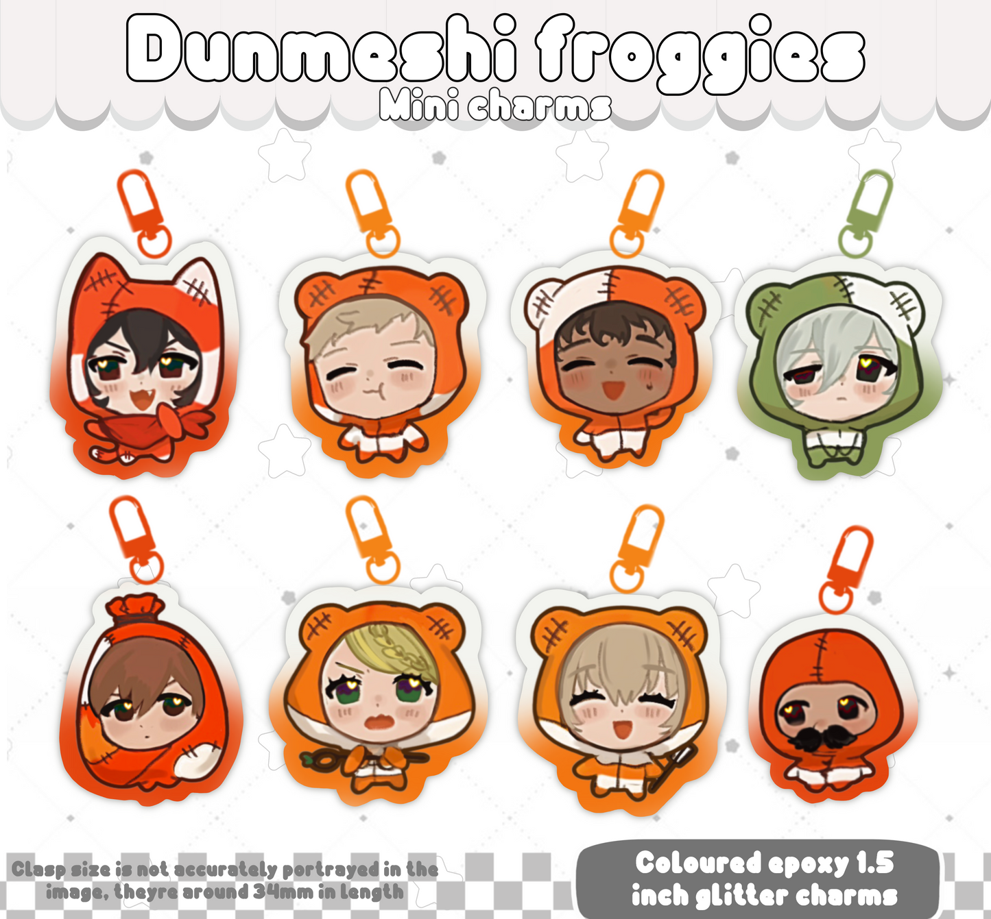 DUNMESHI FROGGIES | delicious in dungeon mini charms | double sided gradient coloured epoxy