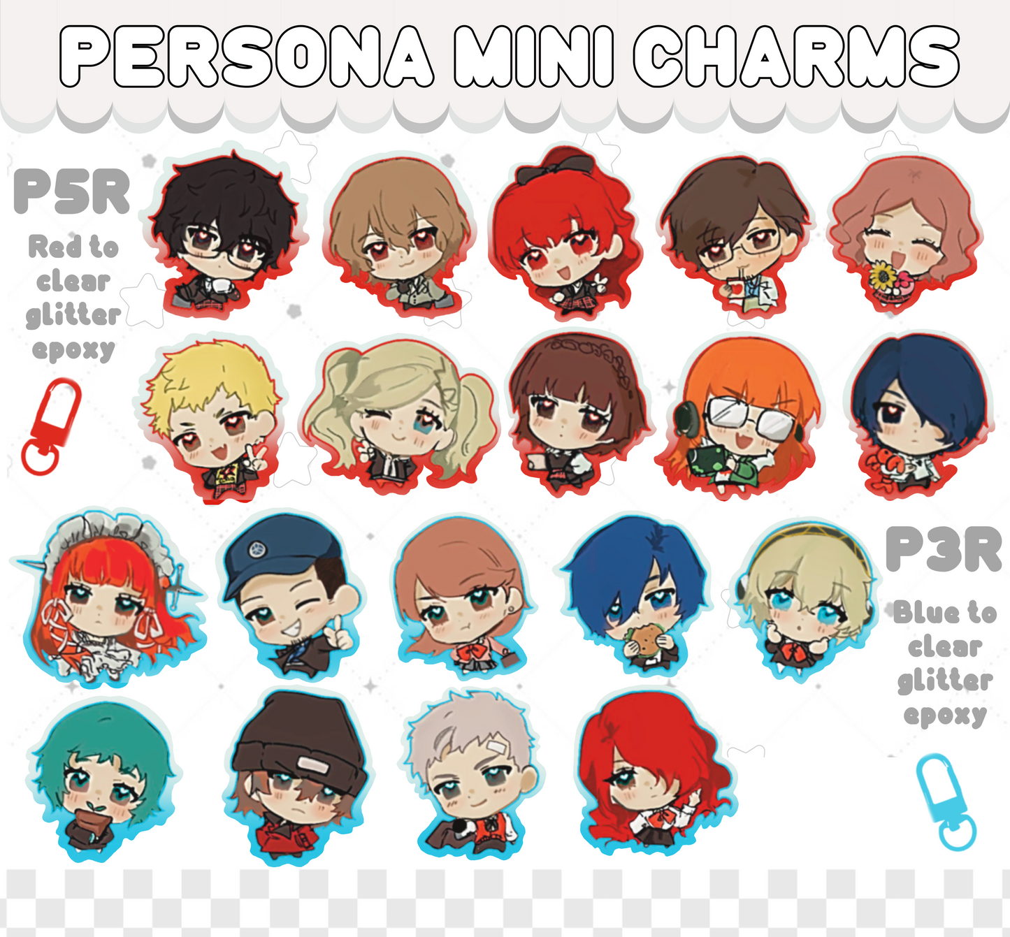 PERSONA 3 AND 5 mini charms | P3R | P5R | PREORDER